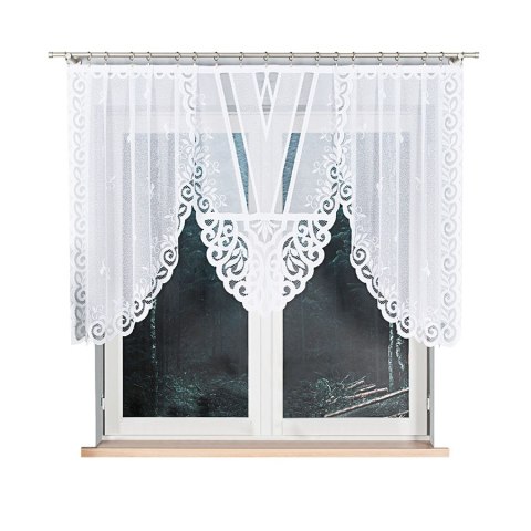Firana żakardowa gotowa 250x120 001 biała Rozalia