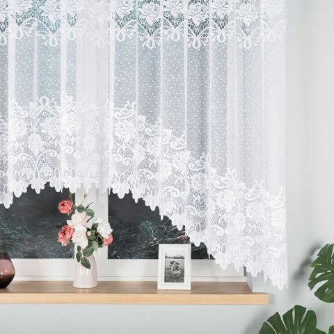 Firana żakardowa gotowa 300x160 001 biała Demetria