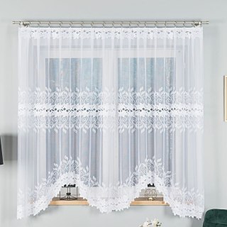 Firana żakardowa gotowa 300x180 001 biała Bastia