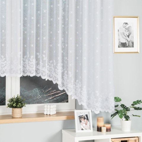 Firana żakardowa gotowa 400x150 001 biała Karolina