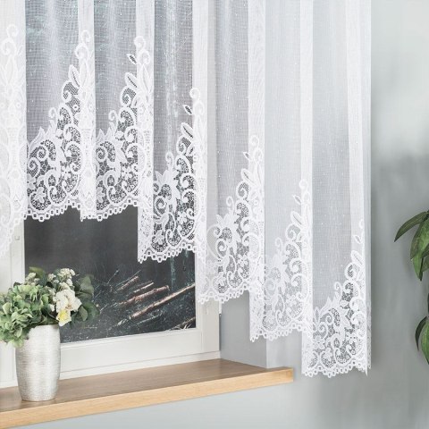 Firana żakardowa gotowa 400x160 001 biała Berenika