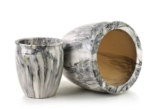 NEVA MARBLE Komplet 2 osłonek ceramicznych 30,5x30,5x30,5/20,5x20,5x23cm