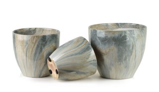 NEVA MARBLE Komplet 3 osłonek ceramicznych 25x25x21/20,5x20,5x18/16x16x15cm