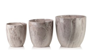 NEVA MARBLE Komplet 3 osłonek ceramicznych 30,5x30,5x30,5/26x26x27/20,5x20,5x23 cm