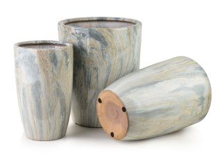 NEVA MARBLE Komplet 3 osłonek ceramicznych 37x37x45,5/30,5x30,5x42,5/24x24x40 cm