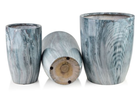 NEVA MARBLE Komplet 3 osłonek ceramicznych 37x37x45,5/30,5x30,5x42,5/24x24x40 cm