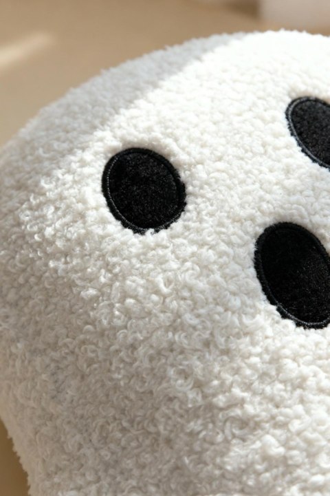 Poduszka dekoracyjna duch boucle biały 28x40 - jesienna ozdoba do salonu i dekoracja na Halloween