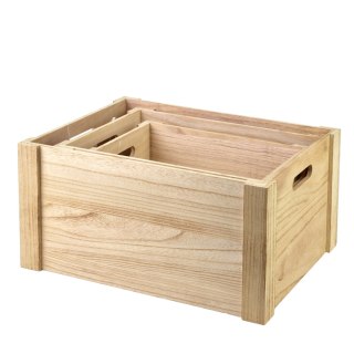 RINO Komplet 3 skrzynek drewnianych40x30x20 cm,35x25x18 cm,30x20x16 cm