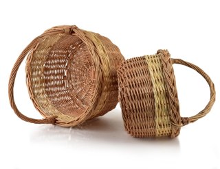 WILL Komplet 2 koszy z rączkąokrągłe 38x22x40 cm,29x18x31cm