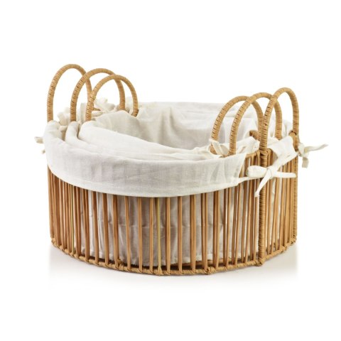 WILL Komplet 3 koszy okrągłych XL35x35x16/24cm L30x30x13,5/21,5cm M25,5x25,5x12/19,5cm