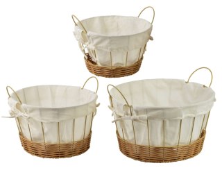 WILL Komplet 3 koszy z uchwytamiXL:35x35x20,5/26,5cm L:30x30x18/23cm M:25x25x15,5/20,5cm
