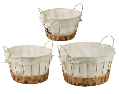 WILL Komplet 3 koszy z uchwytamiXL:35x35x20,5/26,5cm L:30x30x18/23cm M:25x25x15,5/20,5cm