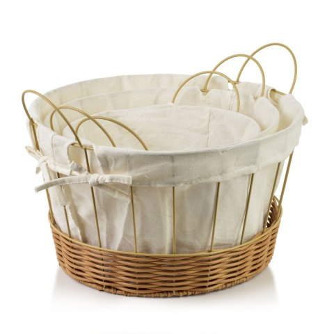 WILL Komplet 3 koszy z uchwytamiXL:35x35x20,5/26,5cm L:30x30x18/23cm M:25x25x15,5/20,5cm