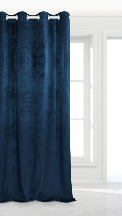 Zasłona gotowa 140x250 granatowa welurowa na przelotkach soft Velvet do salonu