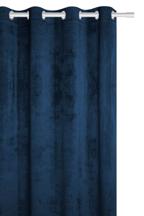Zasłona gotowa 140x250 granatowa welurowa na przelotkach soft Velvet do salonu