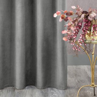 Zasłona gotowa na taśmie 135x300 stalowa welurowa Rosa
