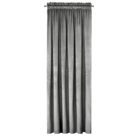 Zasłona gotowa na taśmie 135x300 stalowa welurowa Rosa
