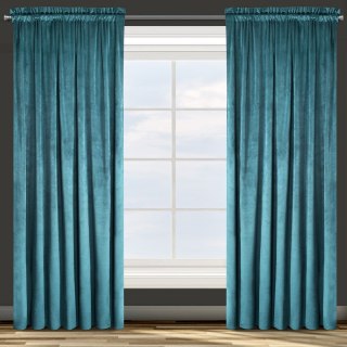 Zasłona gotowa na taśmie 140x270 Rosa turkusowa ciemna welurowa D91