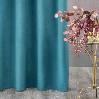 Zasłona gotowa na taśmie 140x270 Rosa turkusowa ciemna welurowa D91