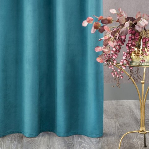 Zasłona gotowa na taśmie 140x270 Rosa turkusowa ciemna welurowa D91