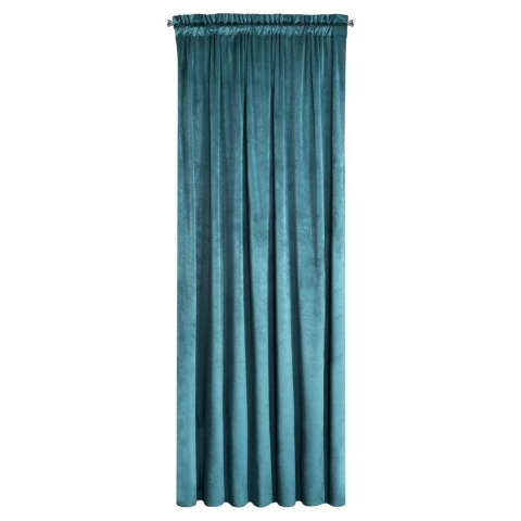 Zasłona gotowa na taśmie 140x270 Rosa turkusowa ciemna welurowa D91