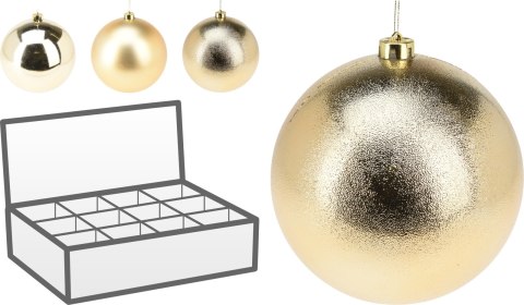 BOMBKA ŚWIĄTECZNA 18CM ZŁOTA 3 RODZAJE