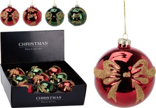 Bombka z kokardką 100MM KOKARDKA 4ASS