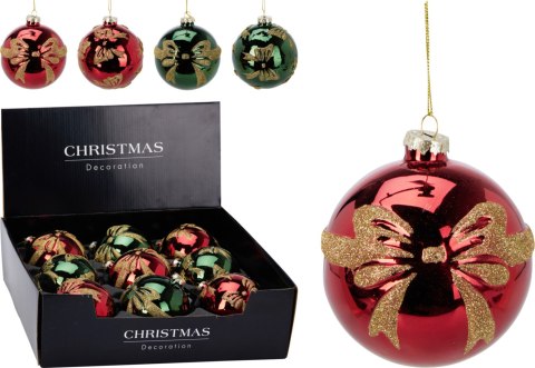 Bombka z kokardką 100MM KOKARDKA 4ASS Bombka z kokardką 100MM KOKARDKA 4ASS