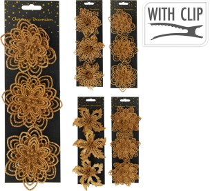 KWIAT NA KLIPIE KOMPLET 3SZTUK BROKATOWE