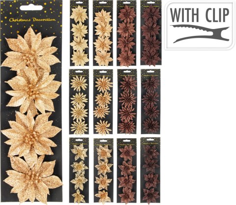 KWIAT NA KLIPIE KOMPLET 4SZTUK BROKATOWE