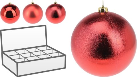BOMBKA ŚWIĄTECZNA 18CM CZERWONA 3 RODZAJE BOMBKA ŚWIĄTECZNA 18CM CZERWONA 3 RODZAJE