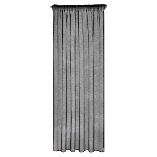 Firana 140x250 Celine czarna o strukturze siatki gotowa na taśmie Eurofirany