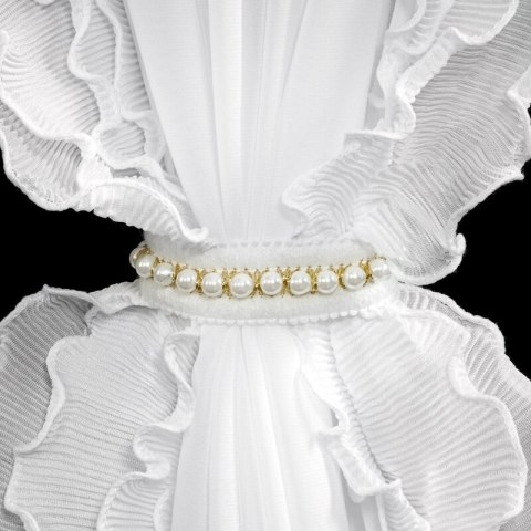 Firana 140x250 Luisa biała gotowa na przelotkach + troczek Eurofirany