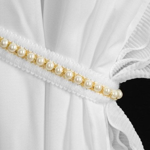 Firana 140x250 Luisa biała gotowa na przelotkach + troczek Eurofirany