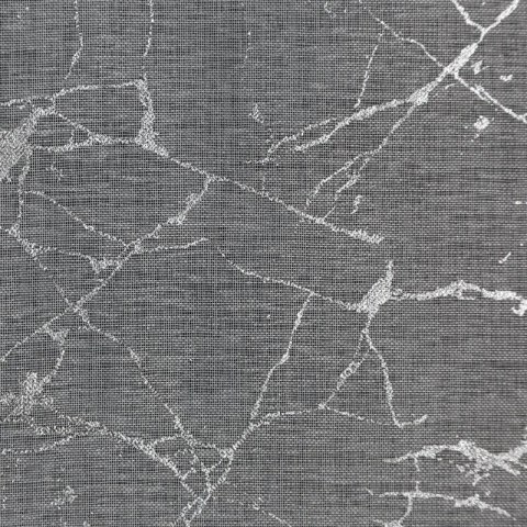 Firana 140x250 Reva biała srebrna liście wzór marmurkowy gotowa na przelotkach Eurofirany