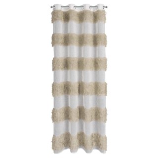 Firana gotowa 140x250 Margaret 3 biała beżowa pasy gotowa na przelotkach Eurofirany