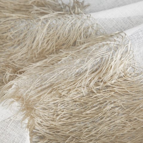 Firana gotowa 140x250 Margaret 3 biała beżowa pasy gotowa na przelotkach Eurofirany