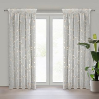 Firana gotowa Alina 140x270 biała złota na taśmie Eurofirany