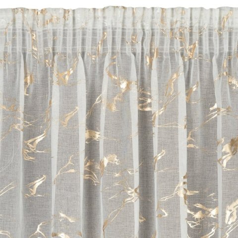 Firana gotowa Alina 140x270 biała złota na taśmie Eurofirany