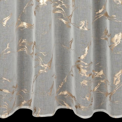 Firana gotowa Alina 140x270 biała złota na taśmie Eurofirany