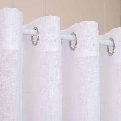 Firana gotowa na przelotkach 200x250 001 biała Nala