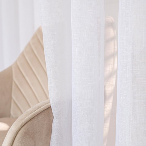 Firana gotowa na przelotkach 200x250 001 biała Nala