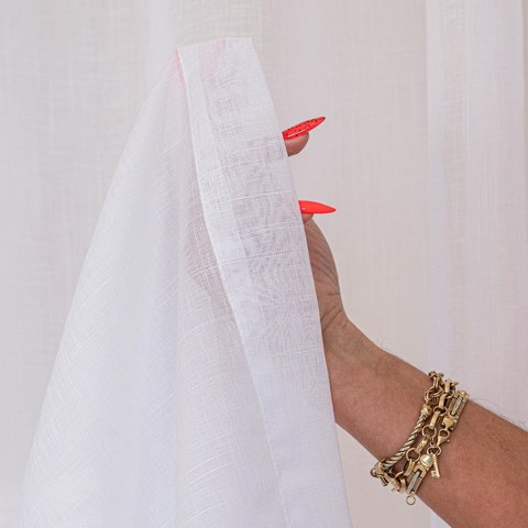 Firana gotowa na przelotkach 200x250 001 biała Nala