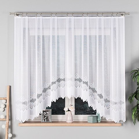 Firana żakardowa gotowa 300x160 001 biała Modesta