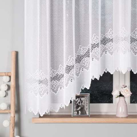 Firana żakardowa gotowa 300x160 001 biała Modesta