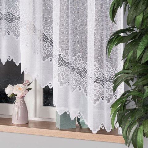 Firana żakardowa gotowa 300x160 001 biała Modesta