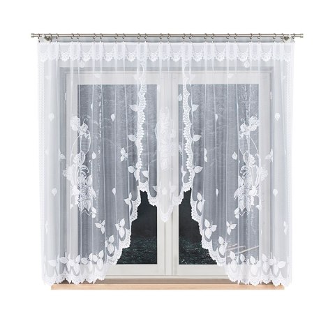 Firana żakardowa gotowa 300x160 biała Begonia