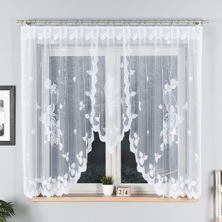 Firana żakardowa gotowa 300x160 biała Begonia