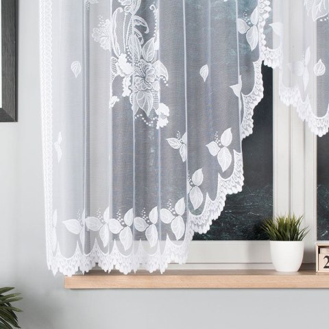 Firana żakardowa gotowa 300x160 biała Begonia