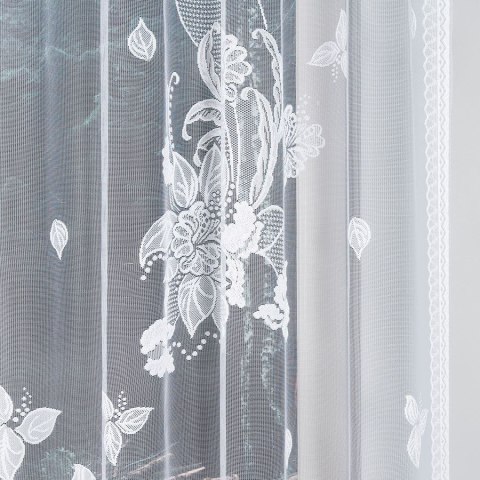 Firana żakardowa gotowa 300x160 biała Begonia